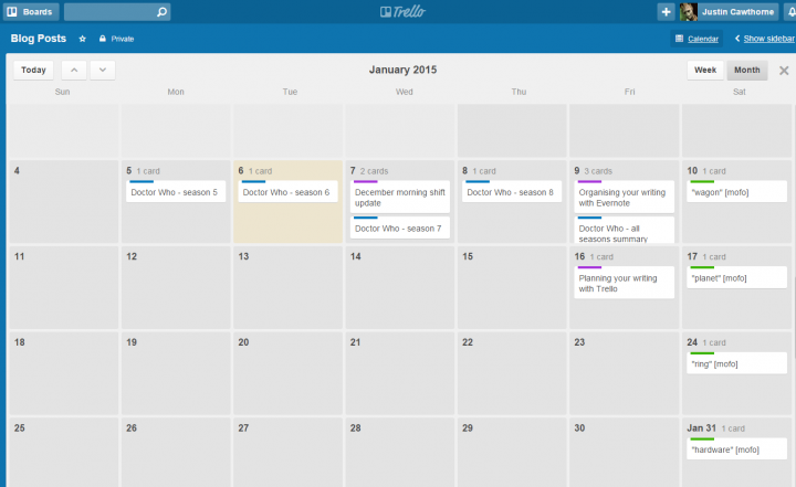 Trello-calendar