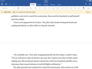 page break on iOS word