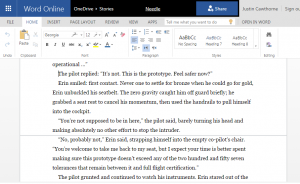 page break display on MS Word web app